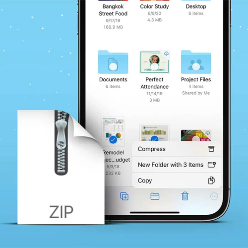 آموزش باز کردن فایل زیپ در آیفون + معرفی بهترین برنامه‌های فشرده‌سازی.