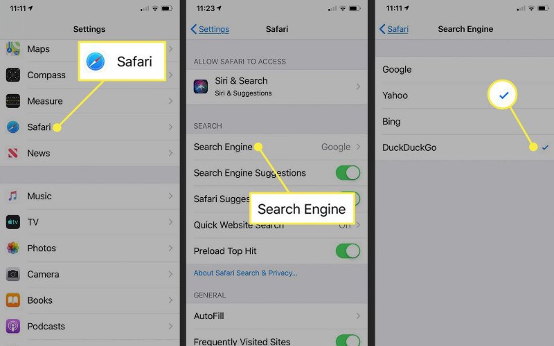 چگونه موتور جستجوی پیش‌فرض سافاری آیفون را در (IOS) تغییر دهیم؟