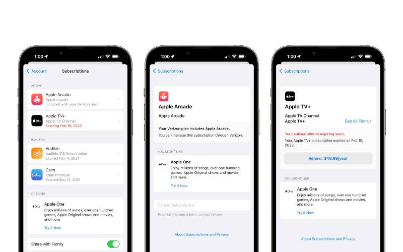 نحوه مشاهده و لغو اشتراک‌های فعال در Apple ID