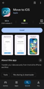 اپلیکیشن Move to IOS